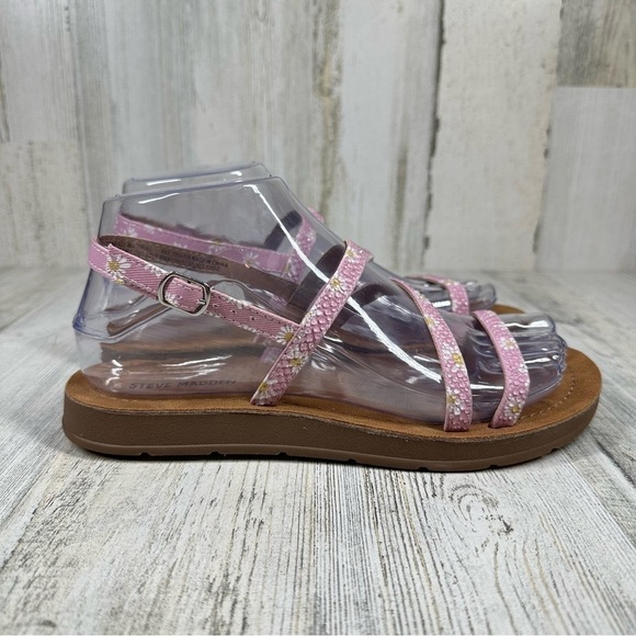NEW Steve Madden Tan Silver Buckle Strappy Summer Sandals #827 - Picture 5 of 10